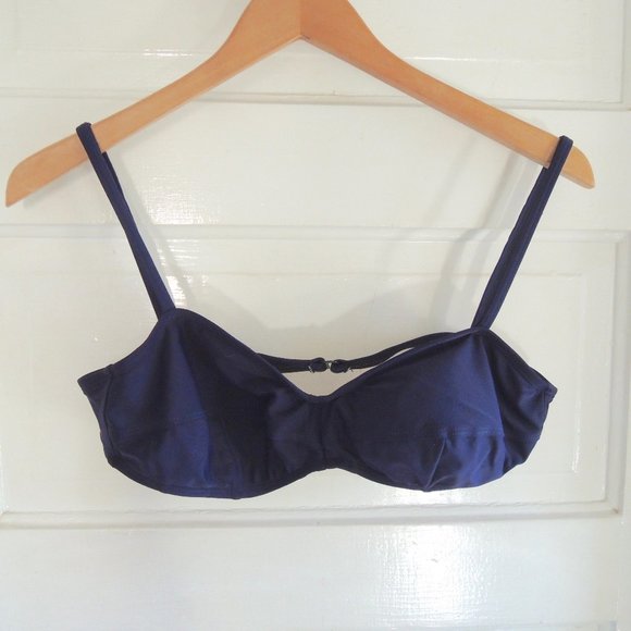 Popina Boutique Navy Blue Bikini Swim Top L - Picture 1 of 9
